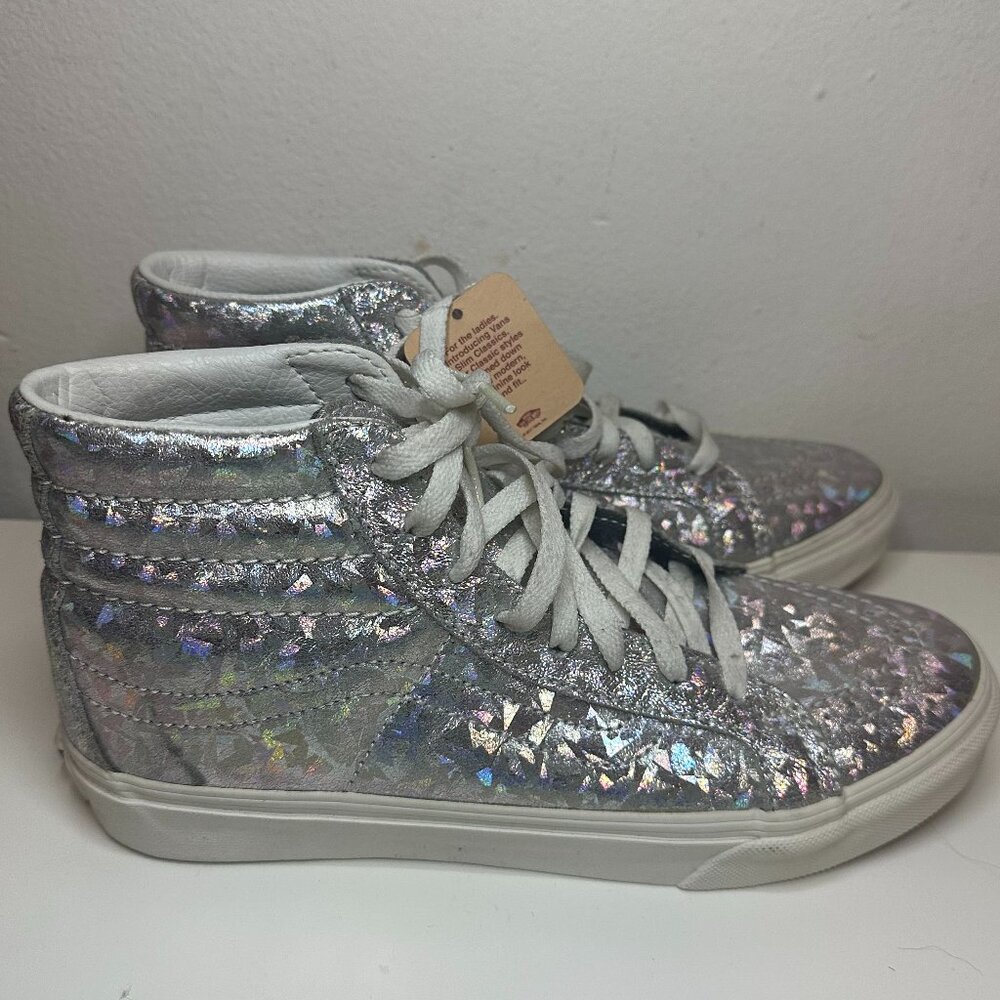 Vans HOLOGRAM Silver SK8-Hi Slim Women's Sneakers Size 8 New with Tags Mens 6.5